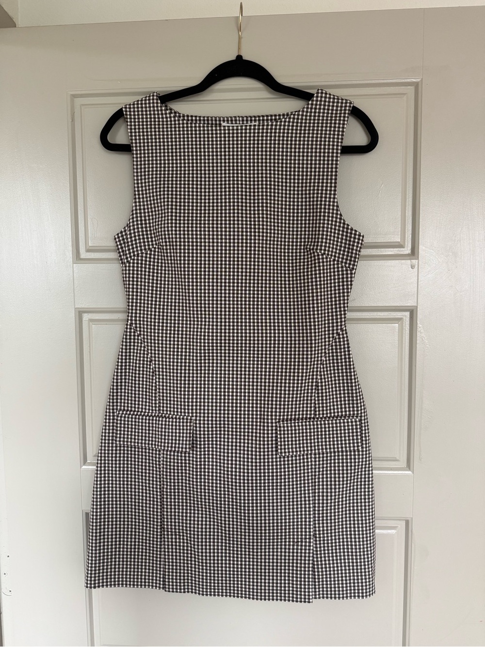 Caroline Constas Brown Gingham Dress